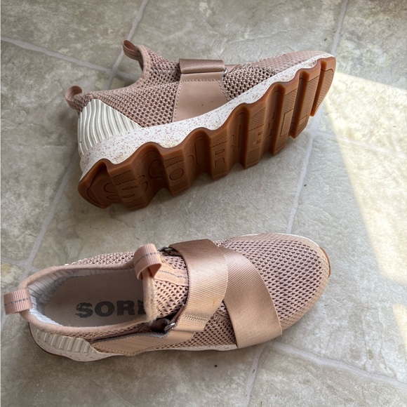 Sorel Shoes - Sorel Blush Pink Knit Slip-On Sneakers